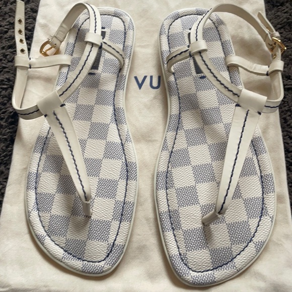 Louis Vuitton Damier Azur Sandal size 38 - Picture 1 of 12
